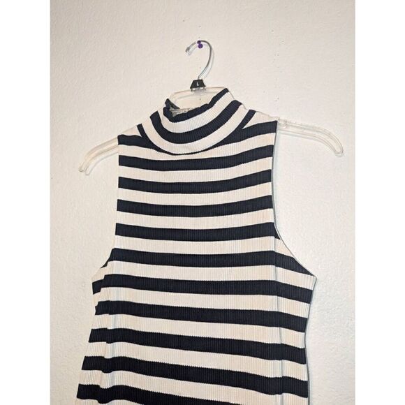 Women's Revolve Pfeiffer Mondrian Ribbed Blue Striped Midi Dress Size Small - Picture 4 of 15